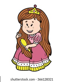 Cute princess. Vector illustration of cute cartoon princess character 
