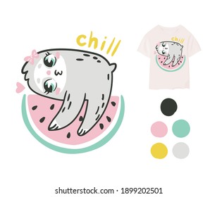 Cute print for children's clothing.Vector illustration.