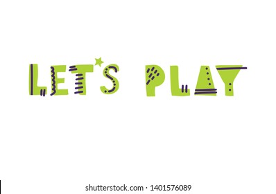 Cute print design with monsters letter for illustration, poster, illustration, poster.Lets play