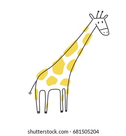 Cute print with giraffe