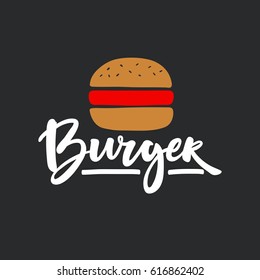 Cute print with lettering. Burger