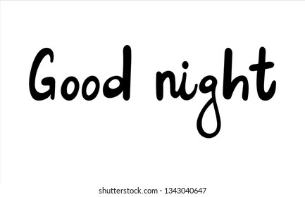 Cute print with lettering. Good night - Vector
