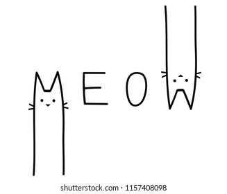 Cute print with lettering. Meow