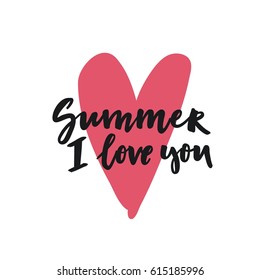 Cute print with lettering. Summer I love you