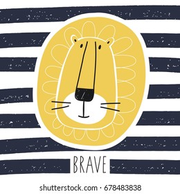 Cute print with lion