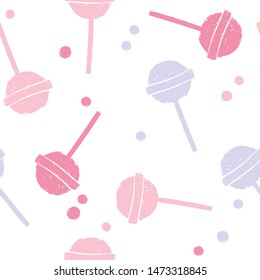Cute print with lollipop. Candy pastel seamless pattern for textiles, children's clothing, wrapping paper.