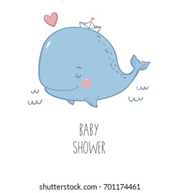 Cute print with whale for baby