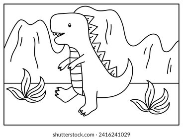 cute printable dinosaur coloring page for kid activity
