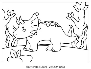 cute printable dinosaur coloring page for kid activity