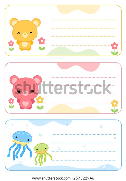 Cute Printable Name s Name Cards Stock Vector Royalty Free