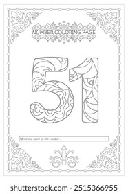 Cute Printable Number Coloring Pages for Preschoolers Vector Art