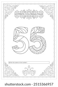 Cute Printable Number Coloring Pages for Preschoolers Vector Art