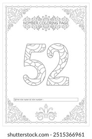 Cute Printable Number Coloring Pages for Preschoolers Vector Art