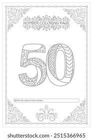 Cute Printable Number Coloring Pages for Preschoolers Vector Art
