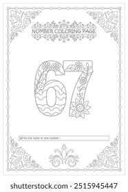 Cute Printable Number Coloring Pages for Preschoolers Vector Art