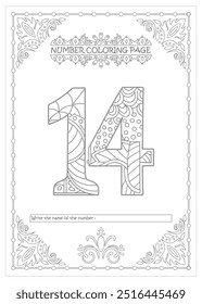 Cute Printable Number Coloring Pages for Preschoolers Vector Art