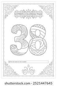 Lindo número imprimible para colorear páginas para preescolares Arte vectorial