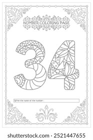 Cute Printable Number Coloring Pages for Preschoolers Vector Art