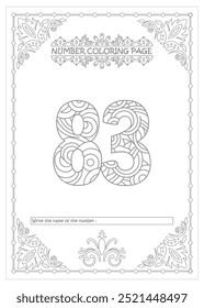 Cute Printable Number Coloring Pages for Preschoolers Vector Art