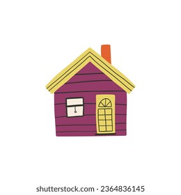 Hermosa casa privada de estilo llano. ilustración vectorial dibujada a mano
