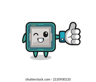 un bonito procesador con símbolo de imagen para los usuarios de los medios sociales, diseño de estilo bonito para camisetas, pegatinas, logotipo