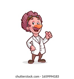 Cute Professor character design vector