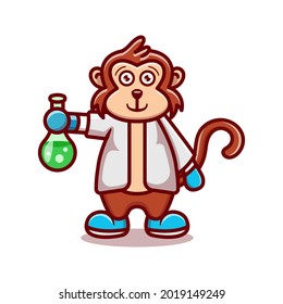 cute professor monkey cartoon animal