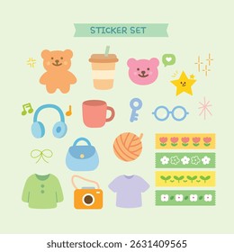 Cute prop item sticker illustration
