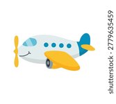 Cute Propeller Plane Vector Illustration for Children