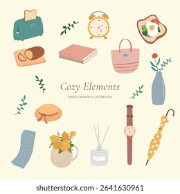 cute props elements hand drawn vector illustration