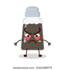 cute provoked expression of black pepper cartoon character
