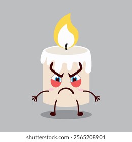 cute provoked expression of candle cartoon character
