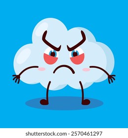 cute provoked expression of cloud cartoon character
