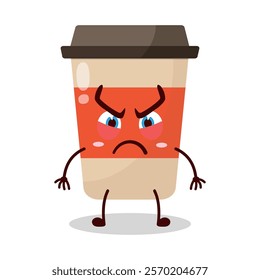 cute provoked expression of coffee cup cartoon character
