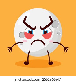 cute provoked expression of moon cartoon character
