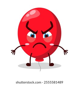 cute provoked expression of red balloon cartoon character