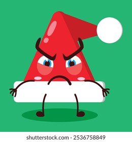 cute provoked expression of Santa Clause hat character