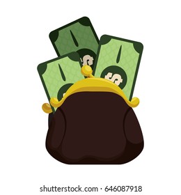 cute pruse with bills cash money