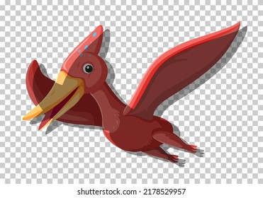 Cute pteranodon dinosaur isolated illustration