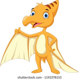 Cute Pterodactyl Cartoon Thumbs Stock Vector (Royalty Free) 1192378153 ...