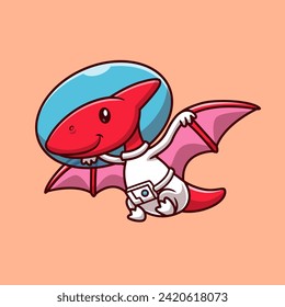 Cute Pterodactyl Dinosaur Astronaut Cartoon Vector Icon
Illustration. Animal Science Icon Concept Isolated Premium
Vector. Flat Cartoon Style