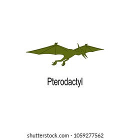 cute pterodactyl illustration and vector icon.