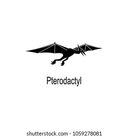 cute pterodactyl illustration and vector icon.