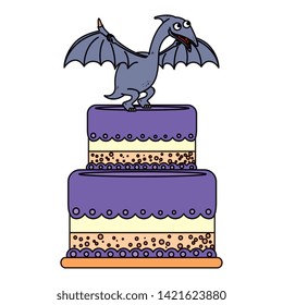 cute Pterodactyl in sweet cake
