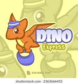 Cute Pterosaur Logo Mascot Cartoon