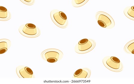 Design de vetor de fundo de padrão de pudim bonito