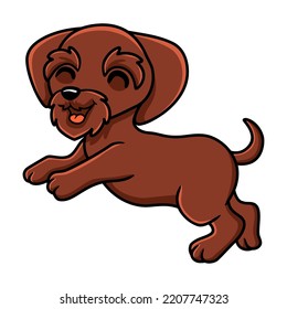Cute pudelpointer dog cartoon posing