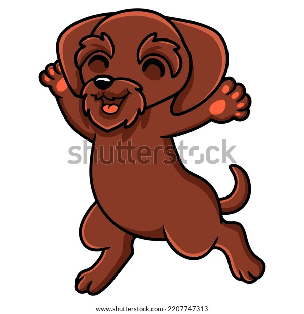 Cute Pudelpointer Dog Cartoon Posing Stock Vector (Royalty Free ...