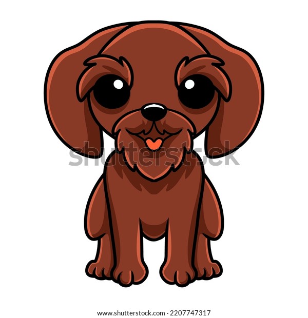 Cute Pudelpointer Dog Cartoon Sitting Stock Vector (Royalty Free ...
