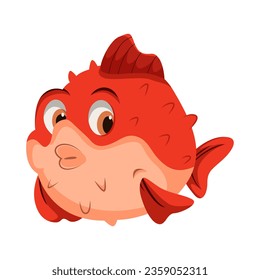 Cute Puffer Fish Character Illustration